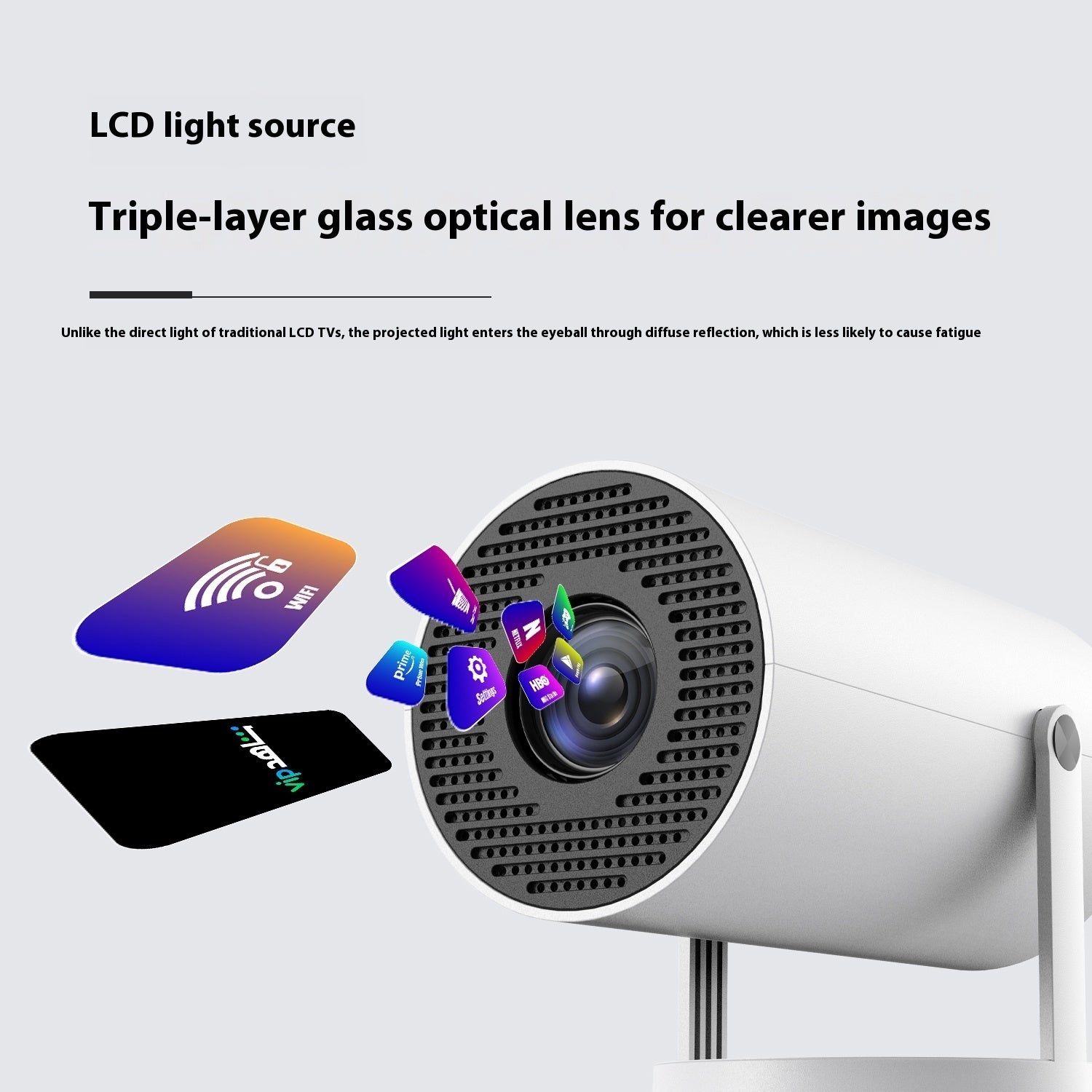 Portable Mini Home Projector – 180° Projection with Auto Focus
