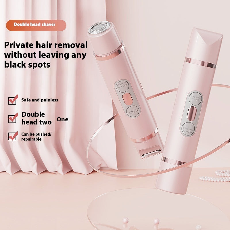 Dual-Head Electric Shaver & Epilator – Painless Hair Removal for Women