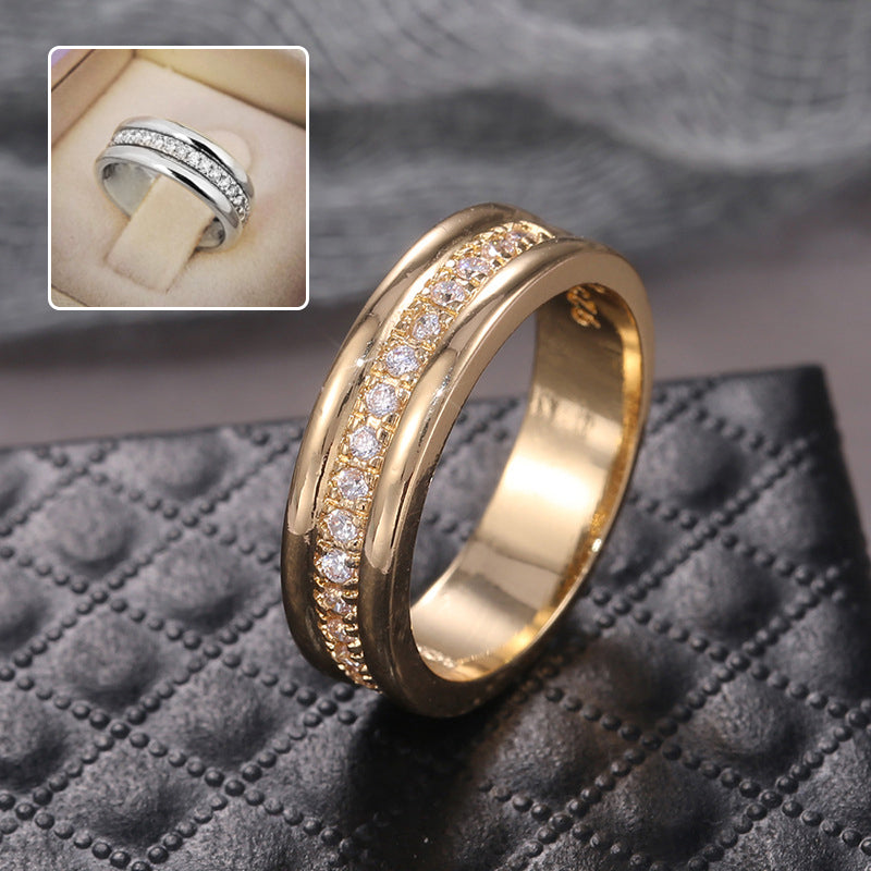Golden & Silver Rhinestone Ring – Copper Plated Fashion Jewelry
