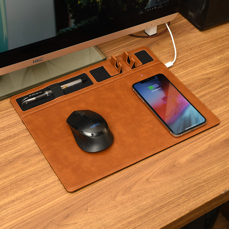 Multifunctional Wireless Charging Mouse Pad with Phone Holder