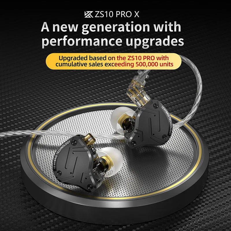 KZ ZS10 Pro X Wired IEM Earphones – HiFi Bass Monitor Headphones