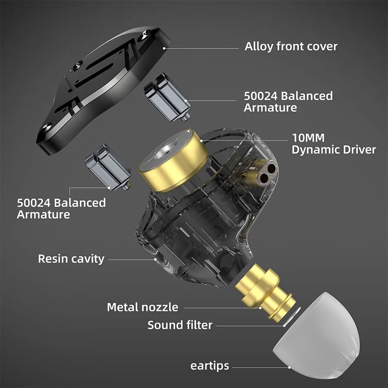 KZ ZS10 Pro X Wired IEM Earphones – HiFi Bass Monitor Headphones