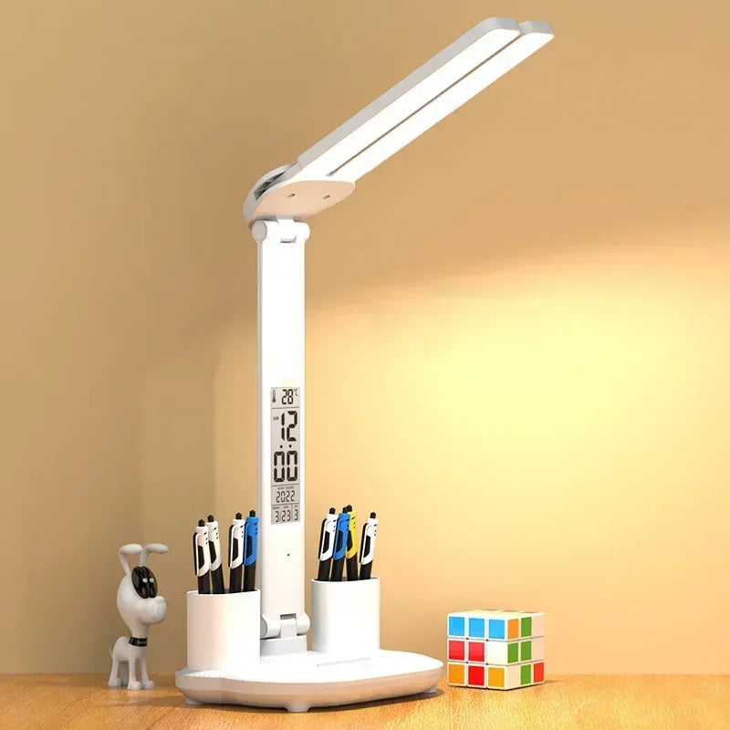 LED Desk Lamp – USB Dimmable Touch Table Lamp with Calendar