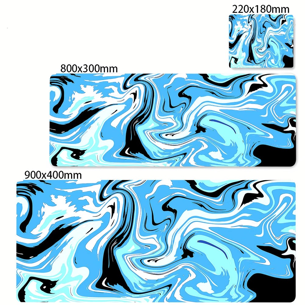 XXL 900x400 Black & White Strata Liquid Gaming Desk Mat