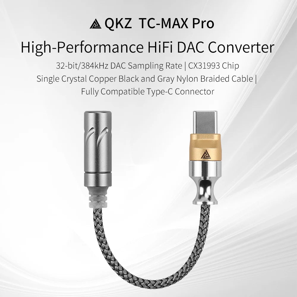 QKZ TC MAX Pro USB Type C To 3.5mm