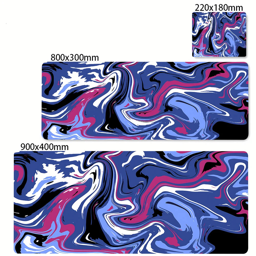 XXL 900x400 Black & White Strata Liquid Gaming Desk Mat