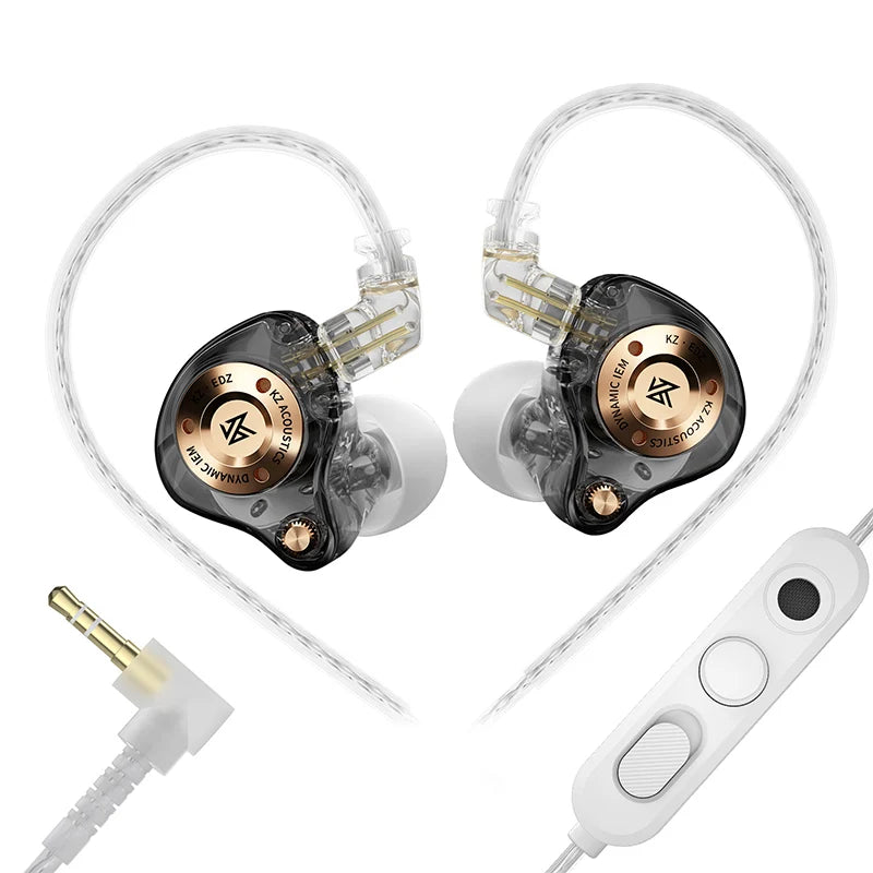 KZ EDZ HiFi Bass IEM – Wired Gaming Earphones with Mic