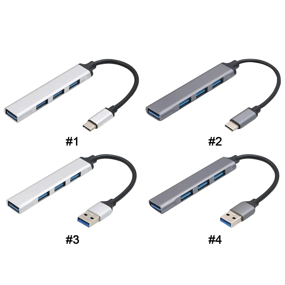 4-Port USB 3.0 Hub Adapter – USB-C to Multiple USB 3.0 Ports
