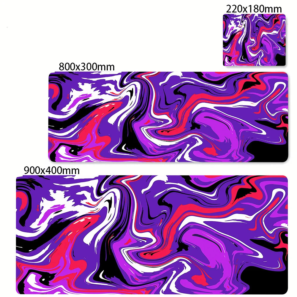 XXL 900x400 Black & White Strata Liquid Gaming Desk Mat