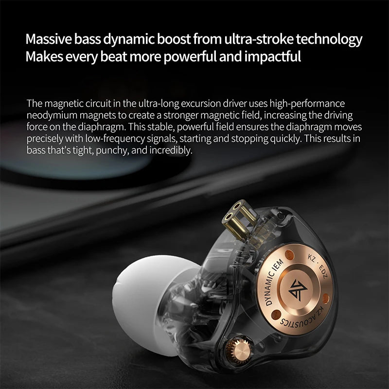 KZ EDZ HiFi Bass IEM – Wired Gaming Earphones with Mic