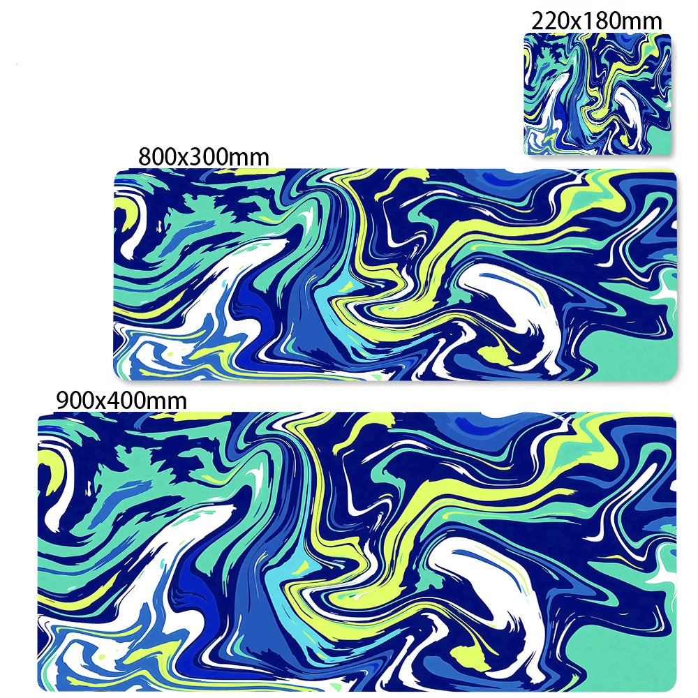 XXL 900x400 Black & White Strata Liquid Gaming Desk Mat