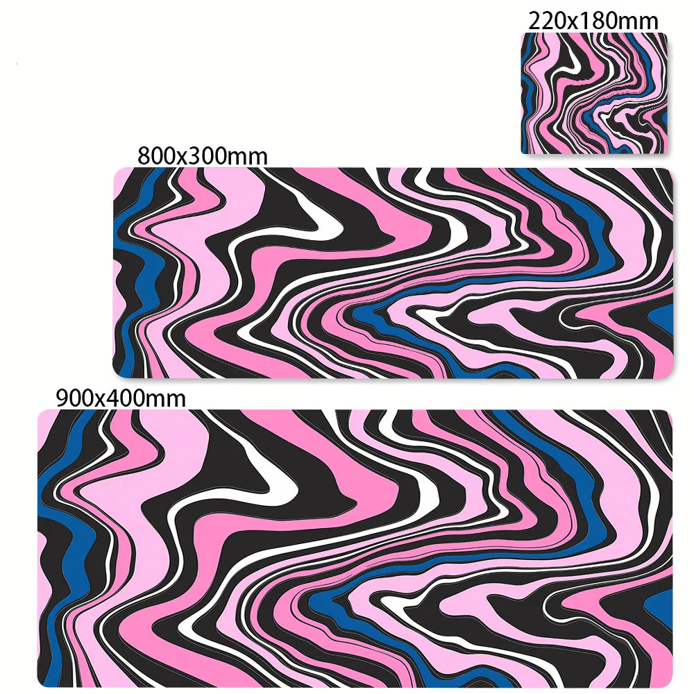 XXL 900x400 Black & White Strata Liquid Gaming Desk Mat