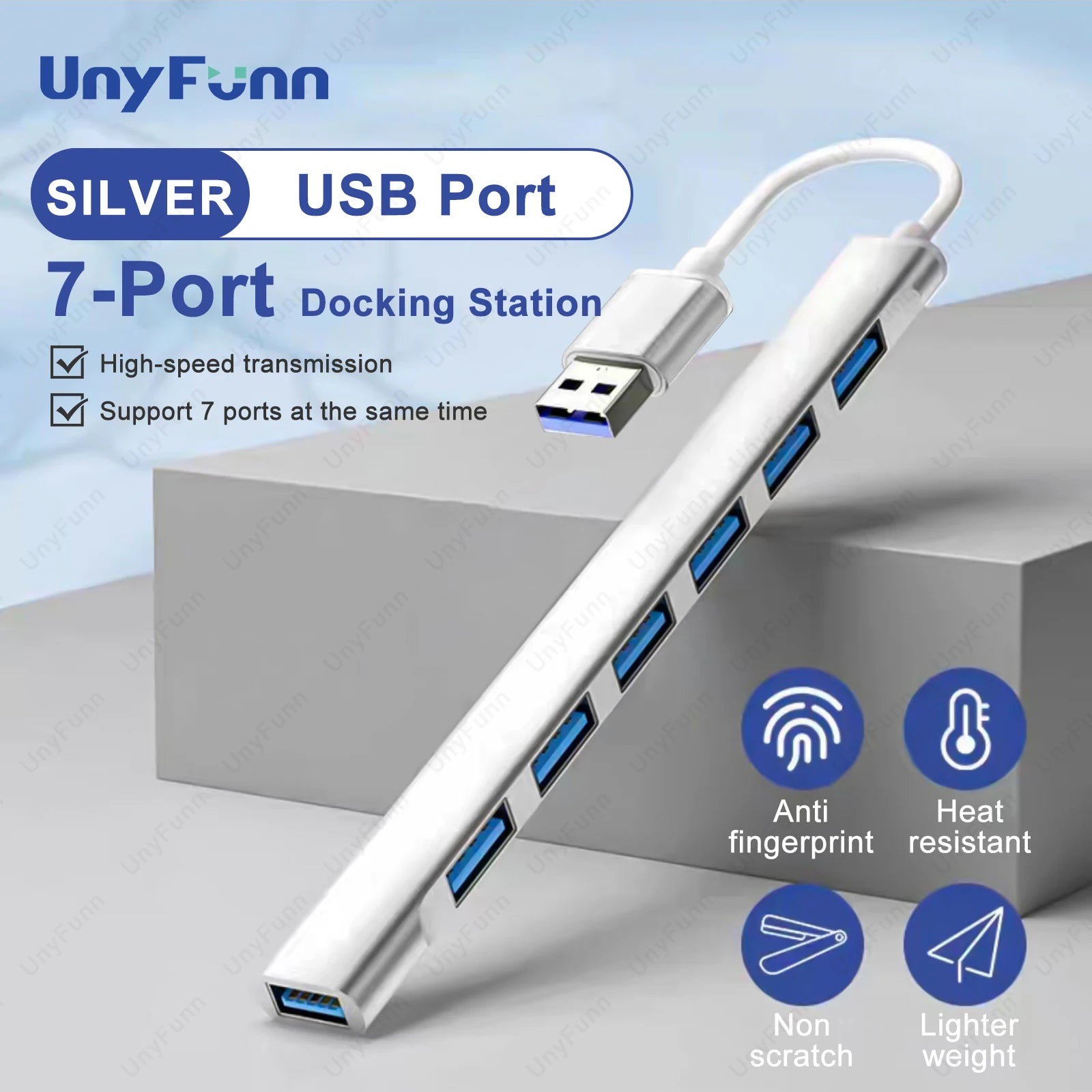 7-Port USB Hub 7-in-1 USB-C to USB 3.0