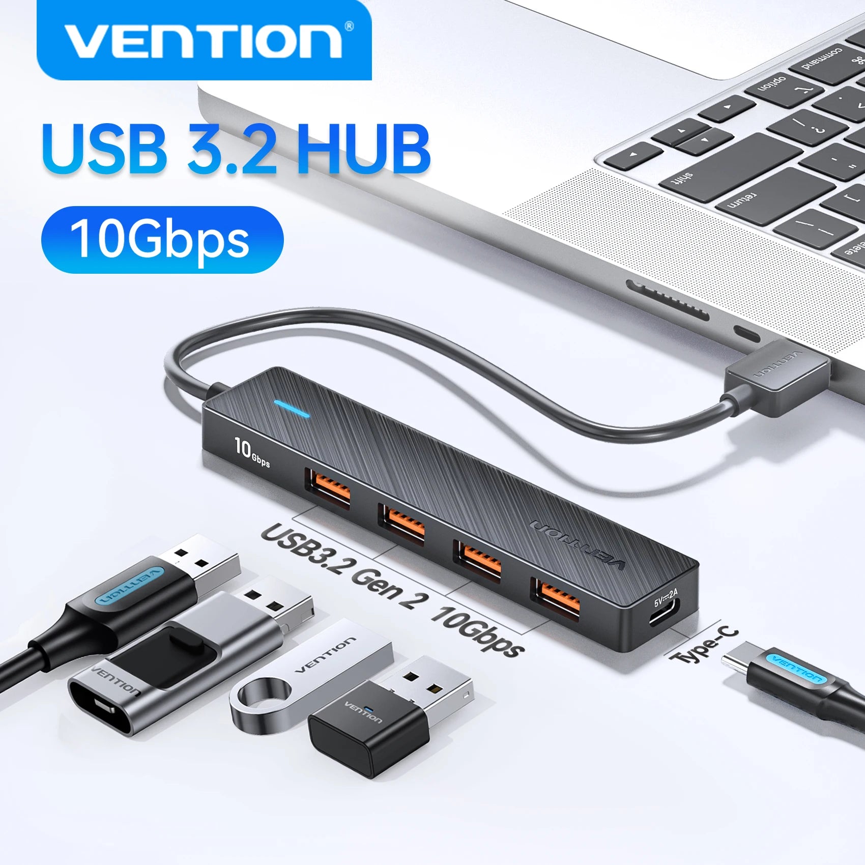 Vention USB 3.2 Gen 2 Hub 5-Port 10Gbps