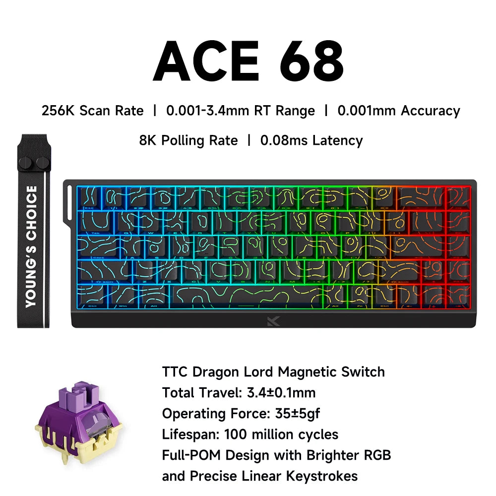 MCHOSE ACE 68 Magnetic Switch Gaming Keyboard