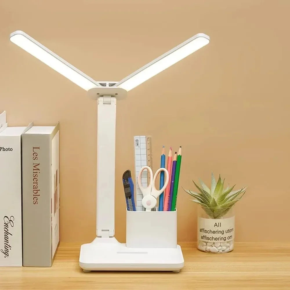 LED Desk Lamp – USB Dimmable Touch Table Lamp with Calendar