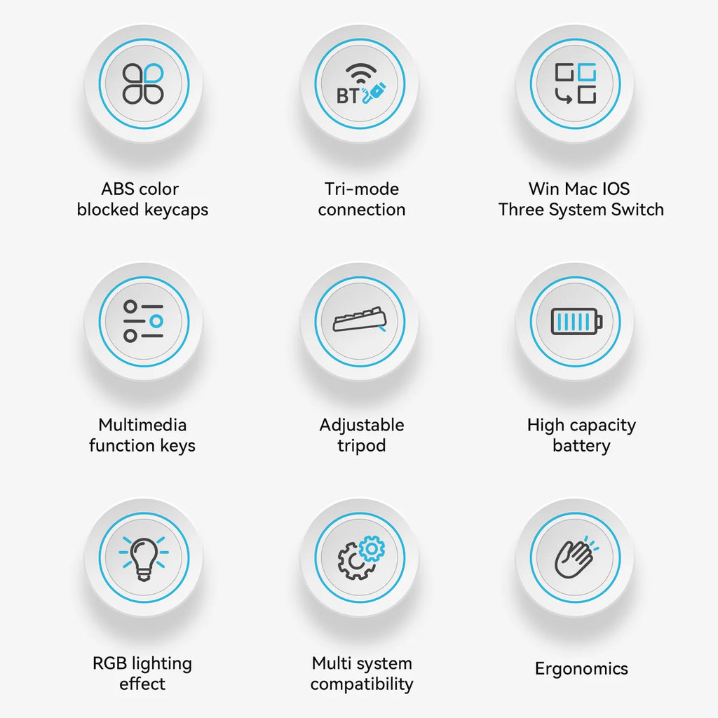 AJAZZ AF98 Wired/Wireless Mechanical-Feel Keyboard