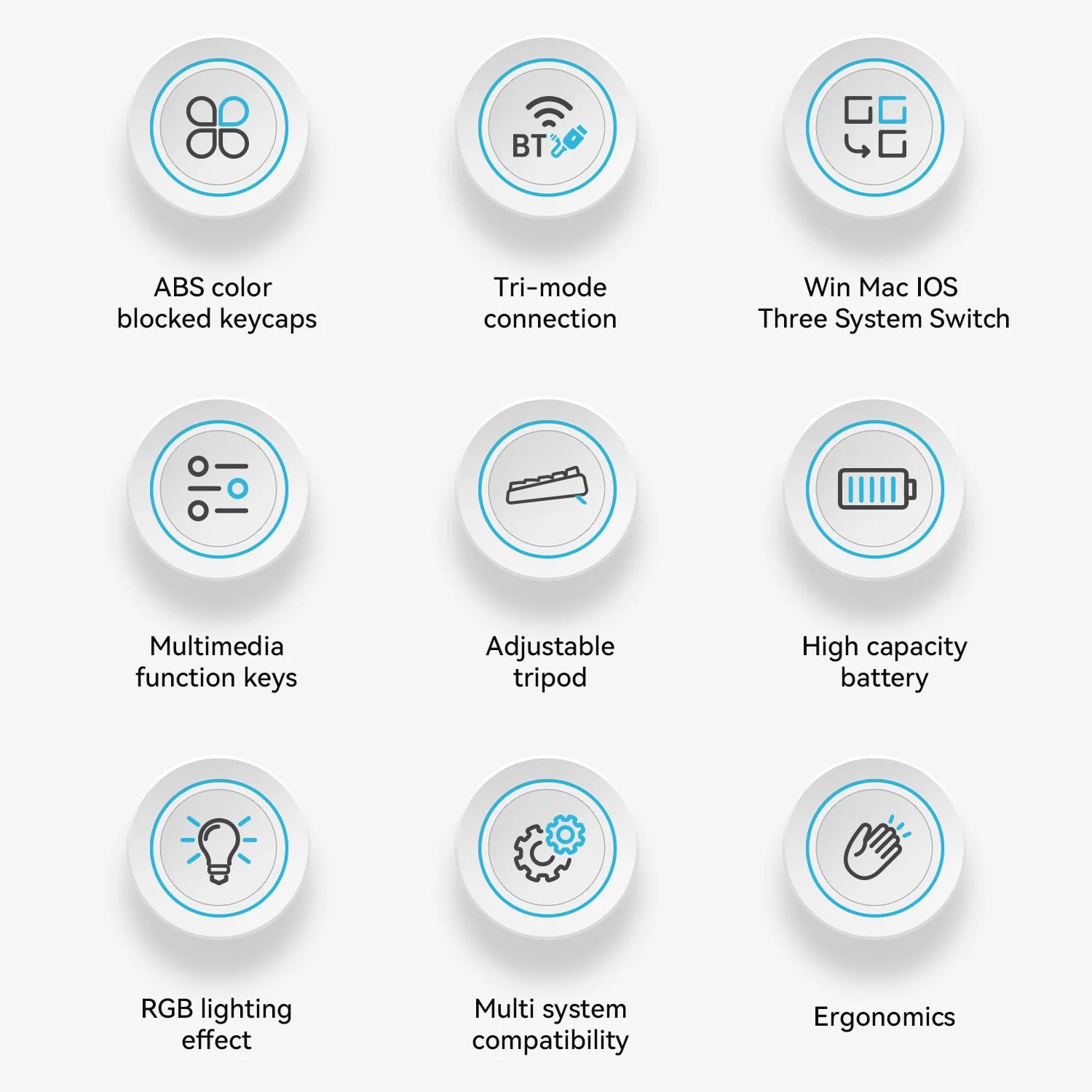 AJAZZ AF98 Wired/Wireless Mechanical-Feel Keyboard