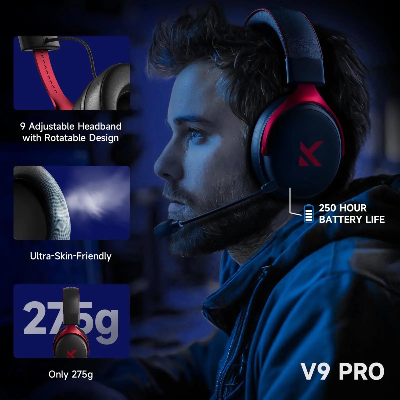 MCHOSE V9 Pro Wireless Gaming Headset