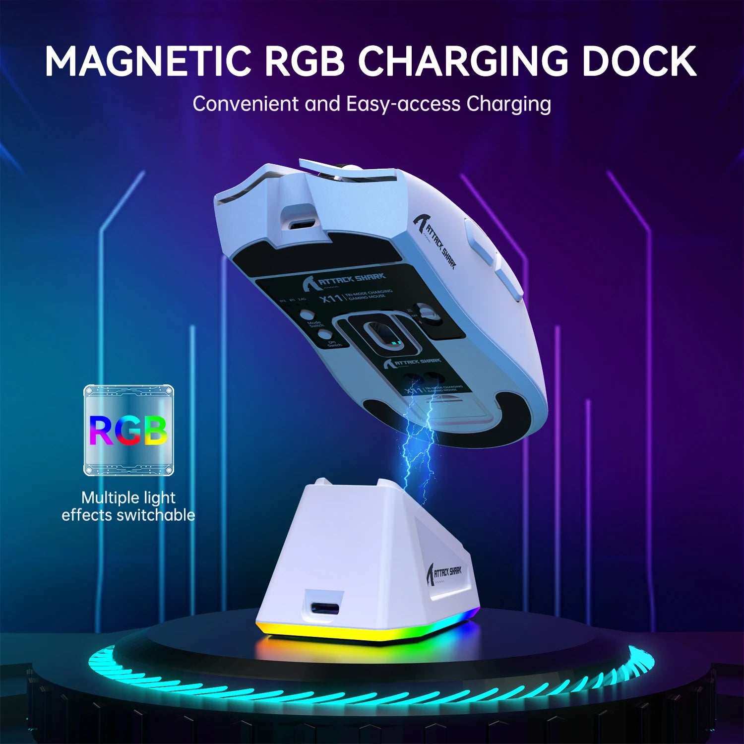 ATTACK SHARK X11 Lightweight Wireless Gaming Mouse RGB