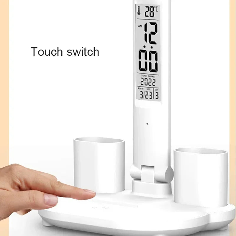 LED Desk Lamp – USB Dimmable Touch Table Lamp with Calendar