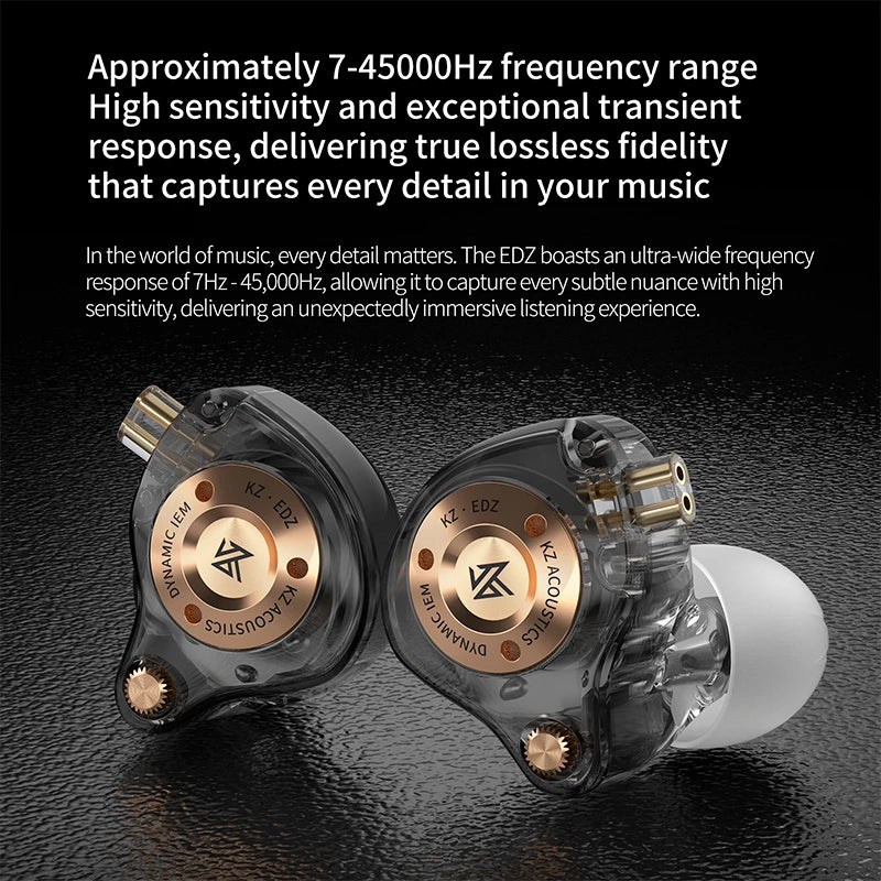 KZ EDZ HiFi Bass IEM – Wired Gaming Earphones with Mic