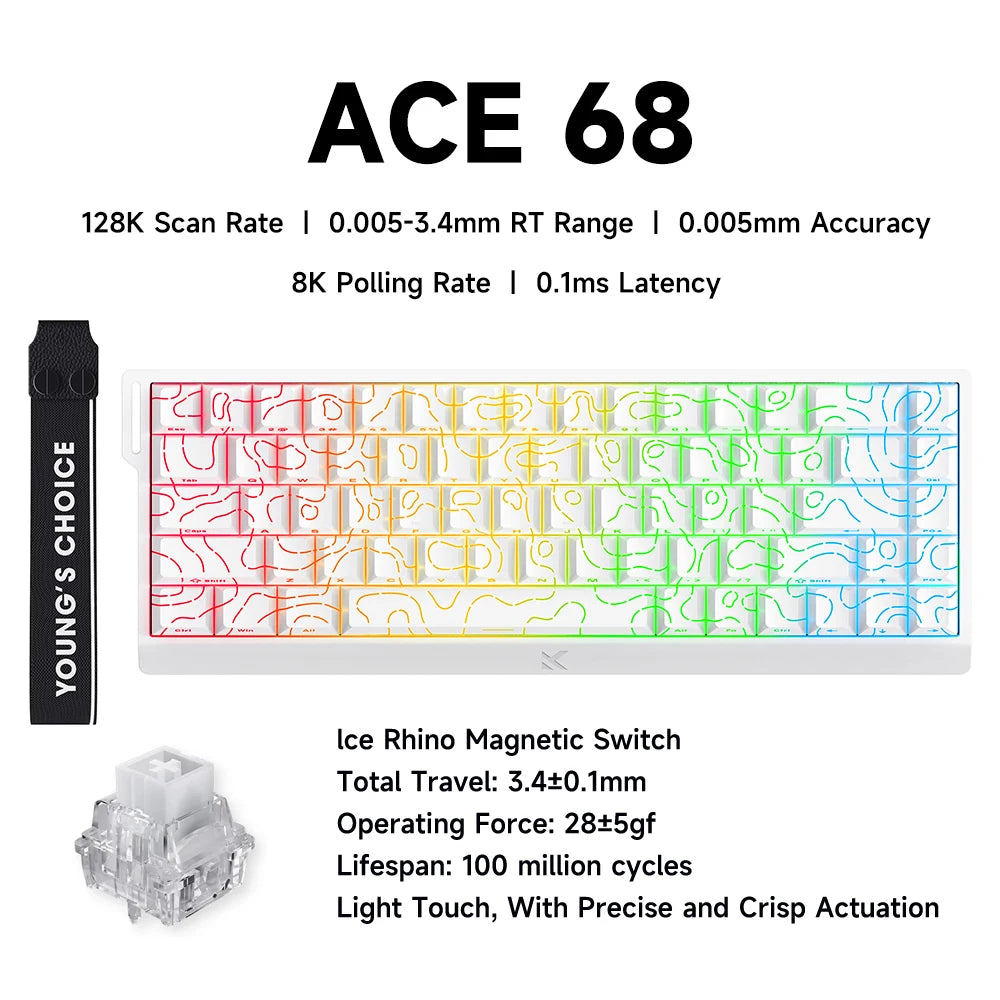 MCHOSE ACE 68 Magnetic Switch Gaming Keyboard