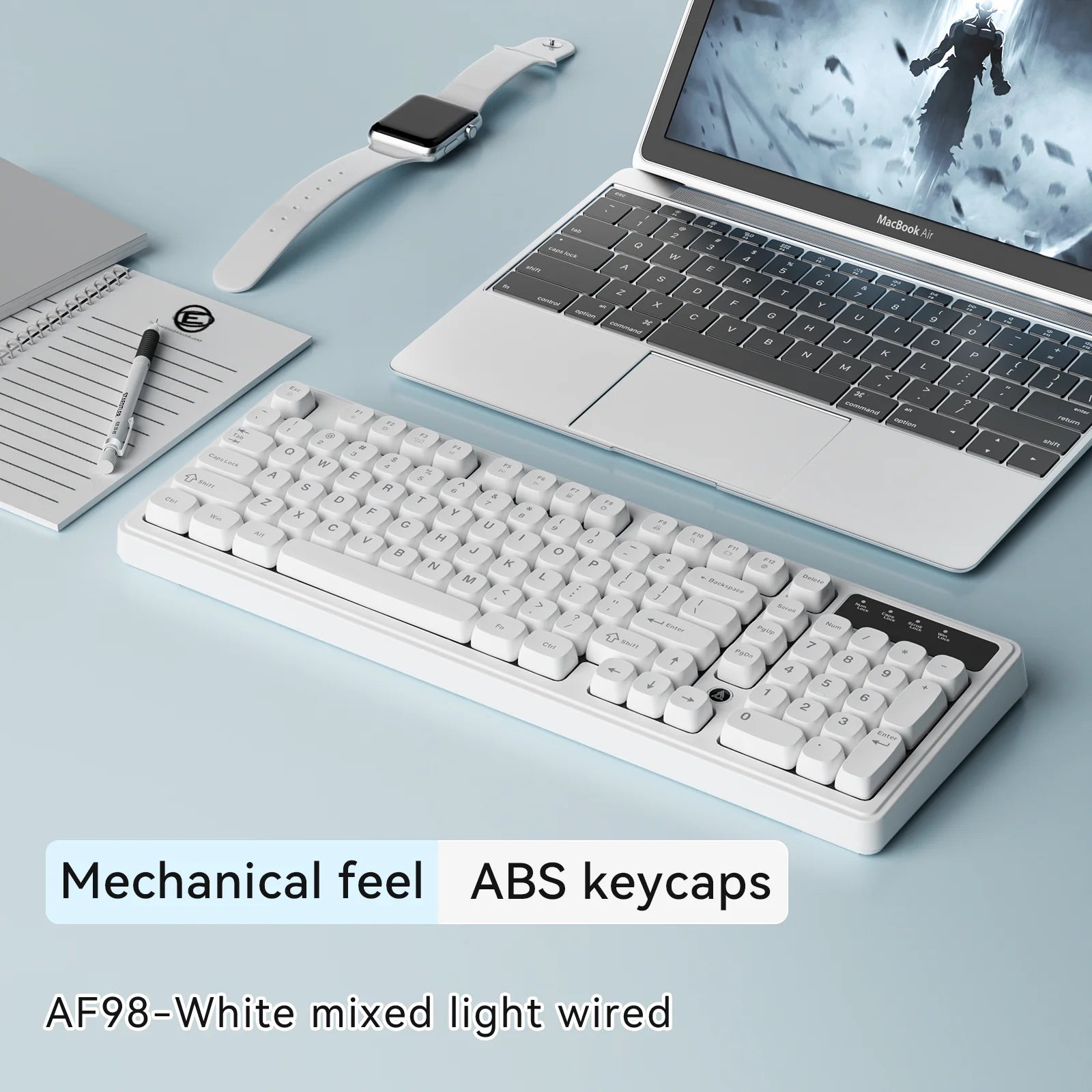 AJAZZ AF98 Wired/Wireless Mechanical-Feel Keyboard