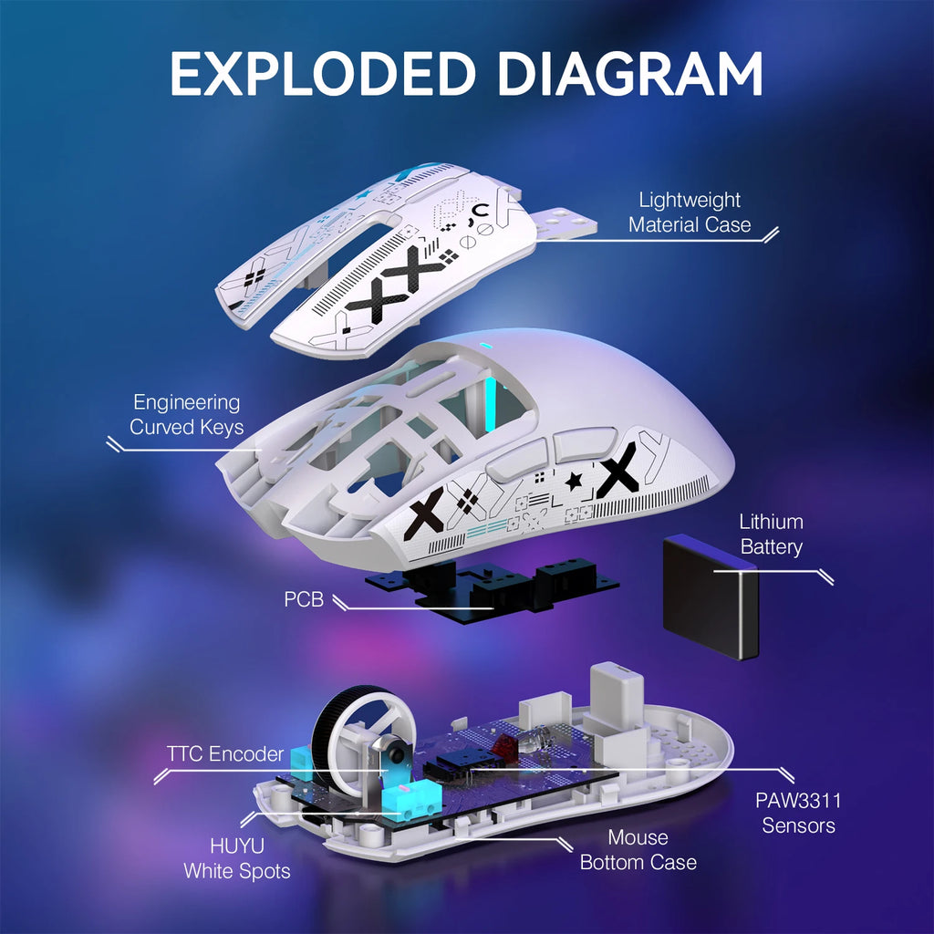 ATTACK SHARK X11 Lightweight Wireless Gaming Mouse RGB