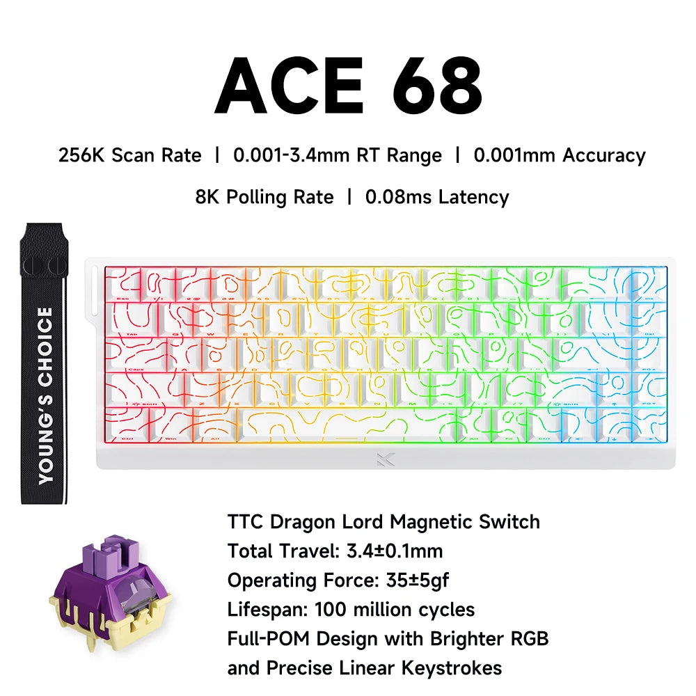 MCHOSE ACE 68 Magnetic Switch Gaming Keyboard