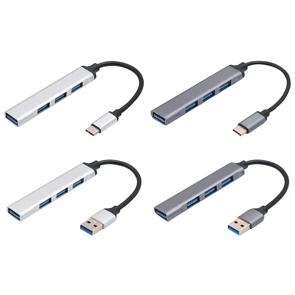 4-Port USB 3.0 Hub Adapter – USB-C to Multiple USB 3.0 Ports