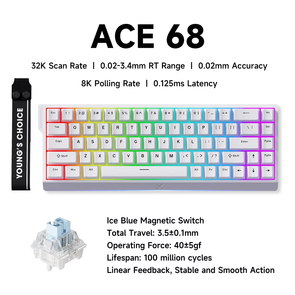 MCHOSE ACE 68 Magnetic Switch Gaming Keyboard