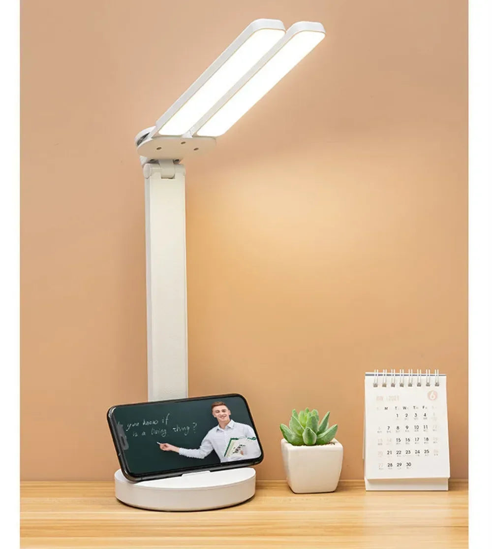 LED Desk Lamp – USB Dimmable Touch Table Lamp with Calendar