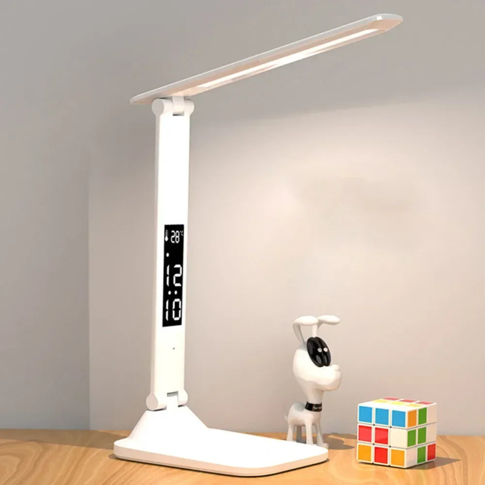 LED Desk Lamp – USB Dimmable Touch Table Lamp with Calendar