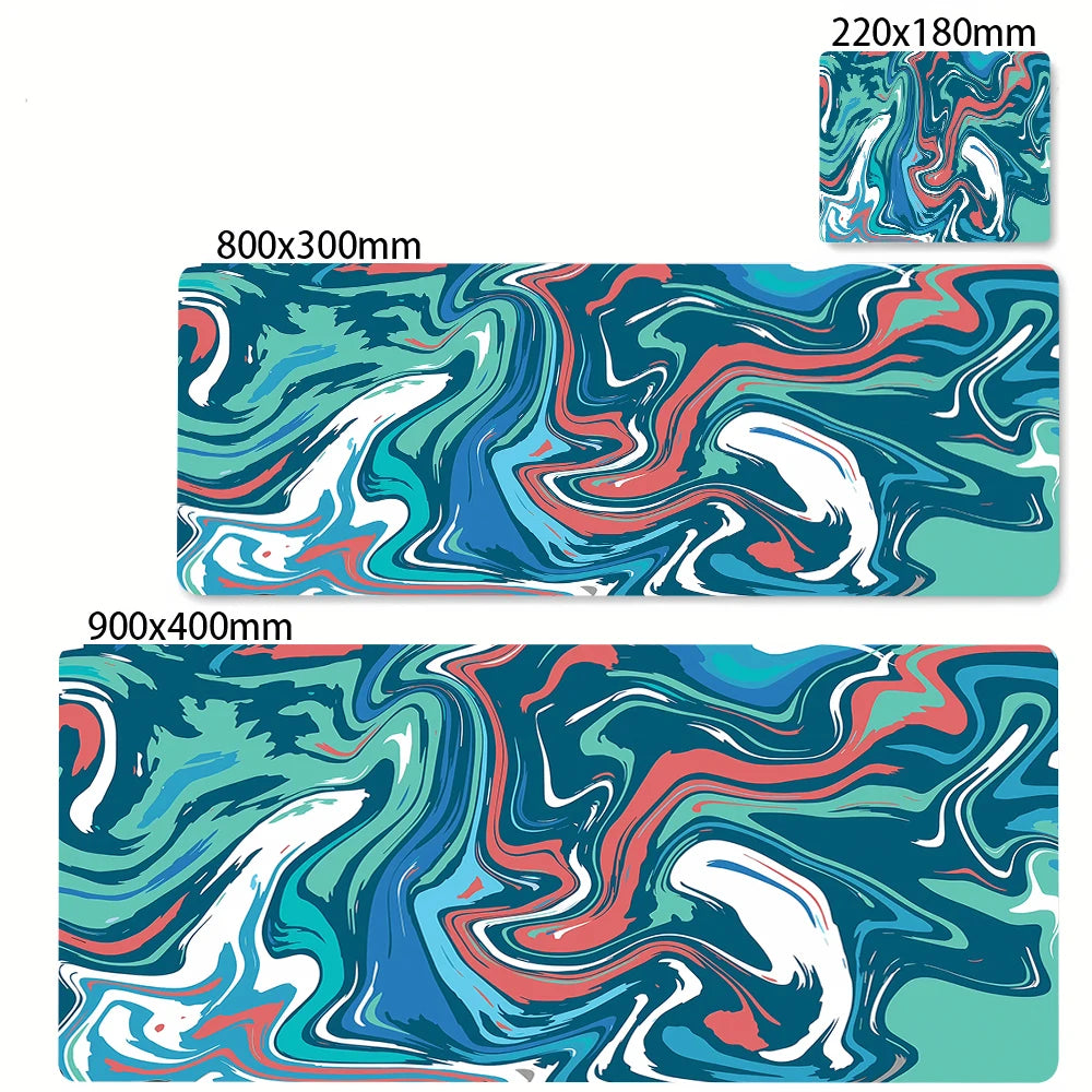 XXL 900x400 Black & White Strata Liquid Gaming Desk Mat