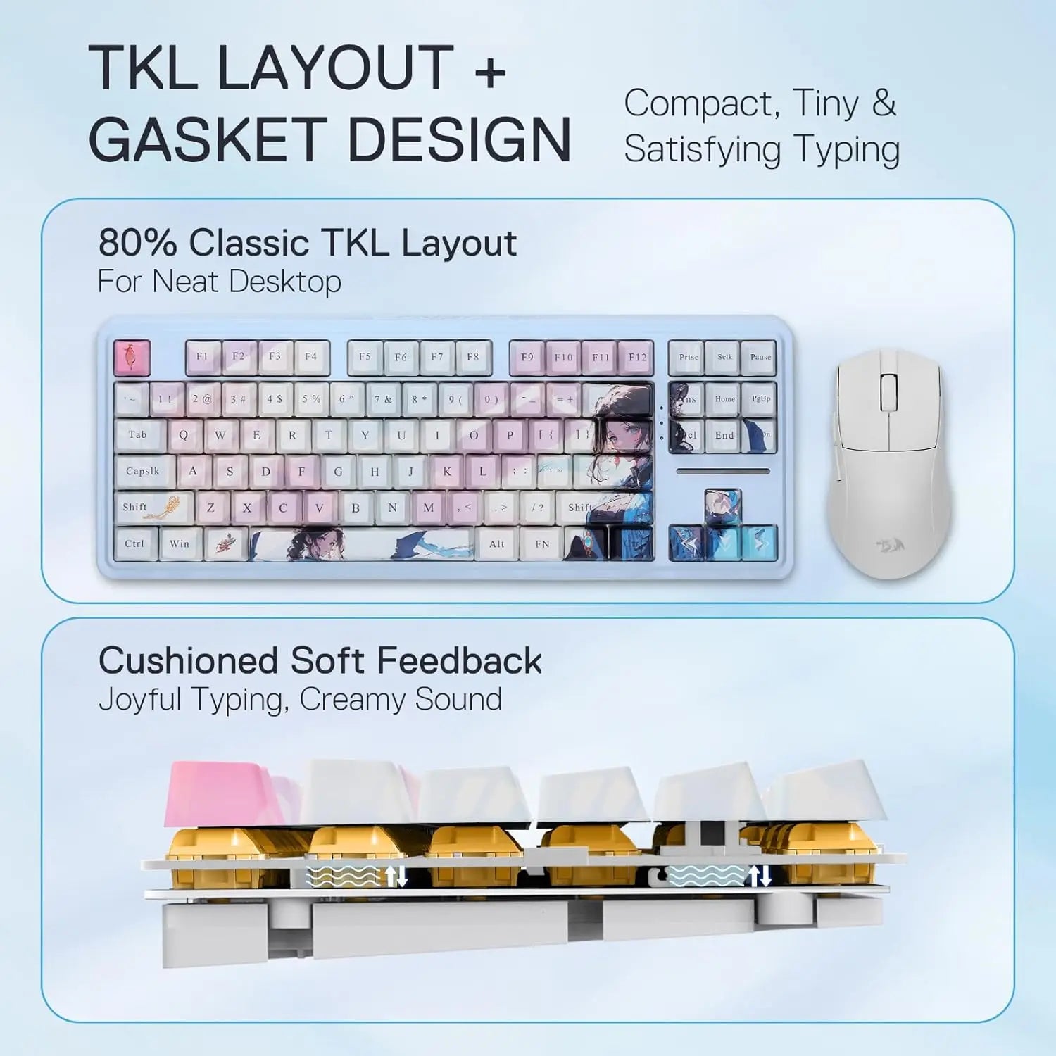 Redragon K728 PRO SE 87-Key Wireless RGB Mechanical Keyboard