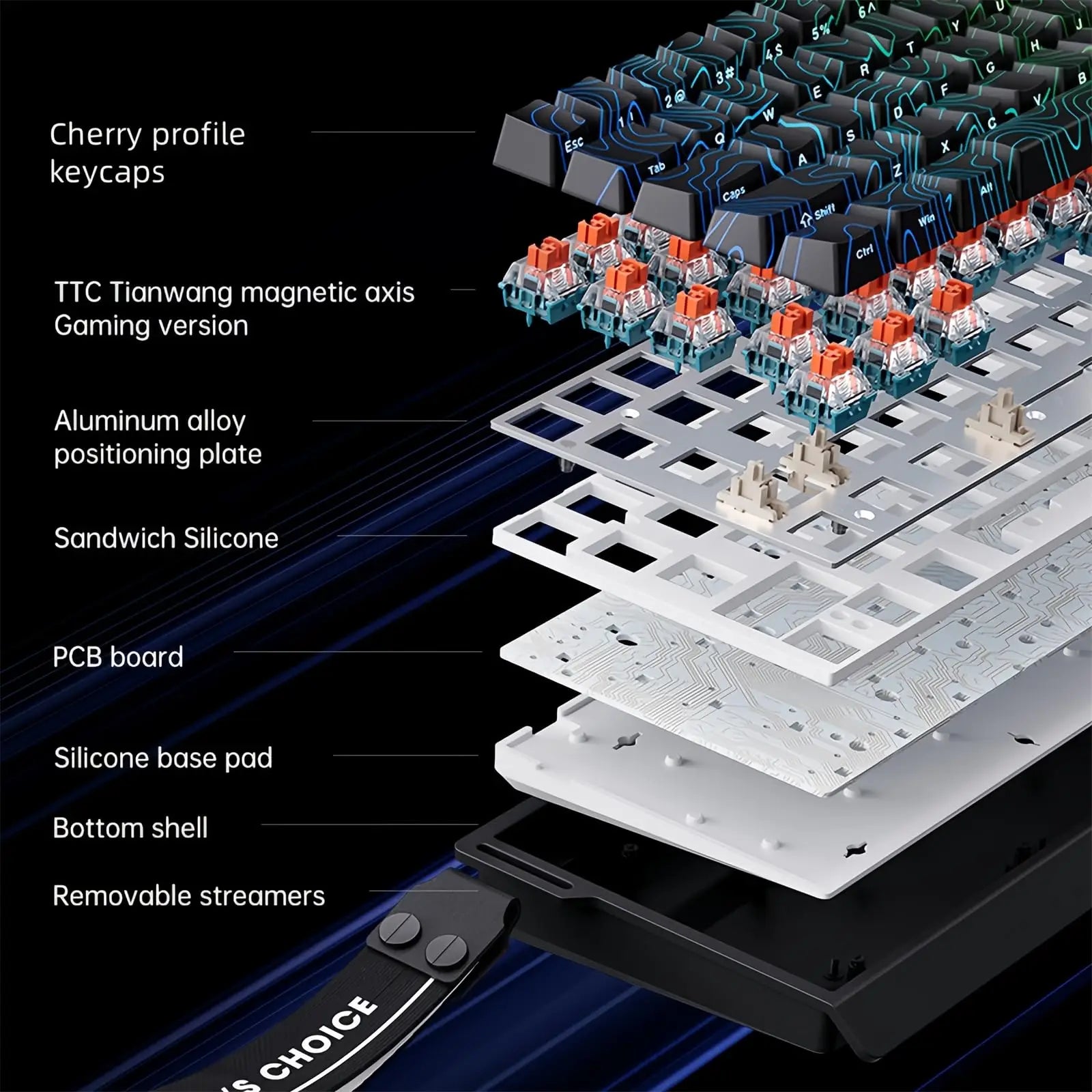 MCHOSE ACE 68 Magnetic Switch Gaming Keyboard