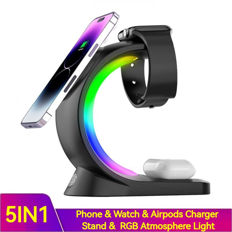 4-in-1 Magnetic Wireless Charger – Fast Charging Station for iPhone, AirPods, Apple Watch