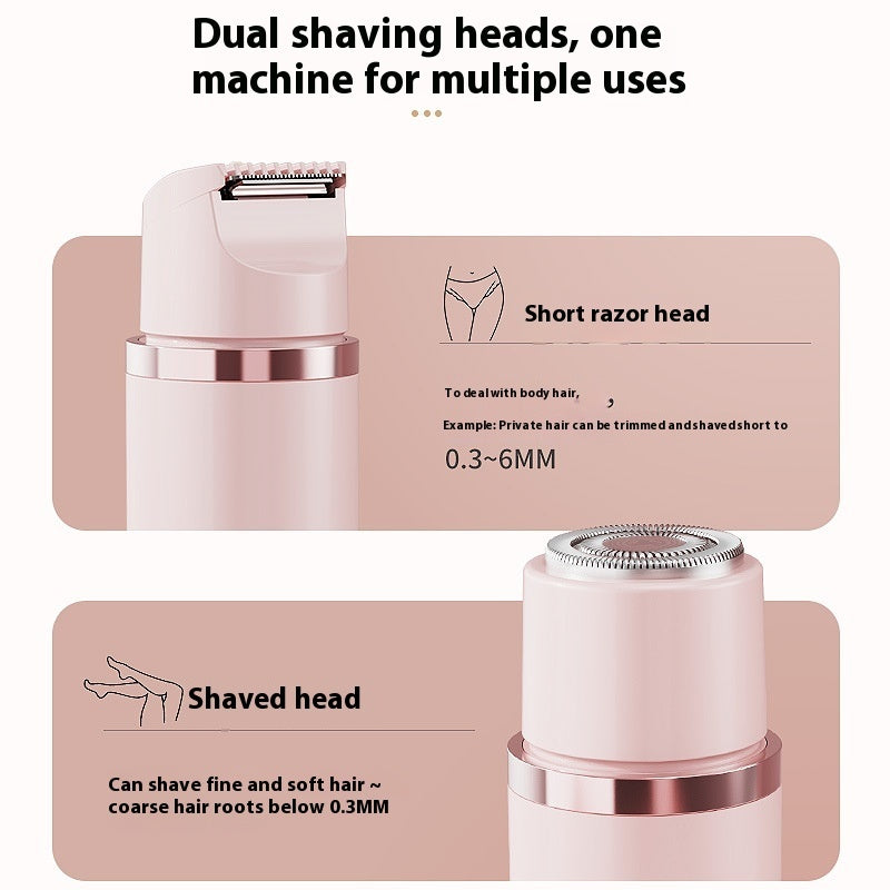 Dual-Head Electric Shaver & Epilator – Painless Hair Removal for Women