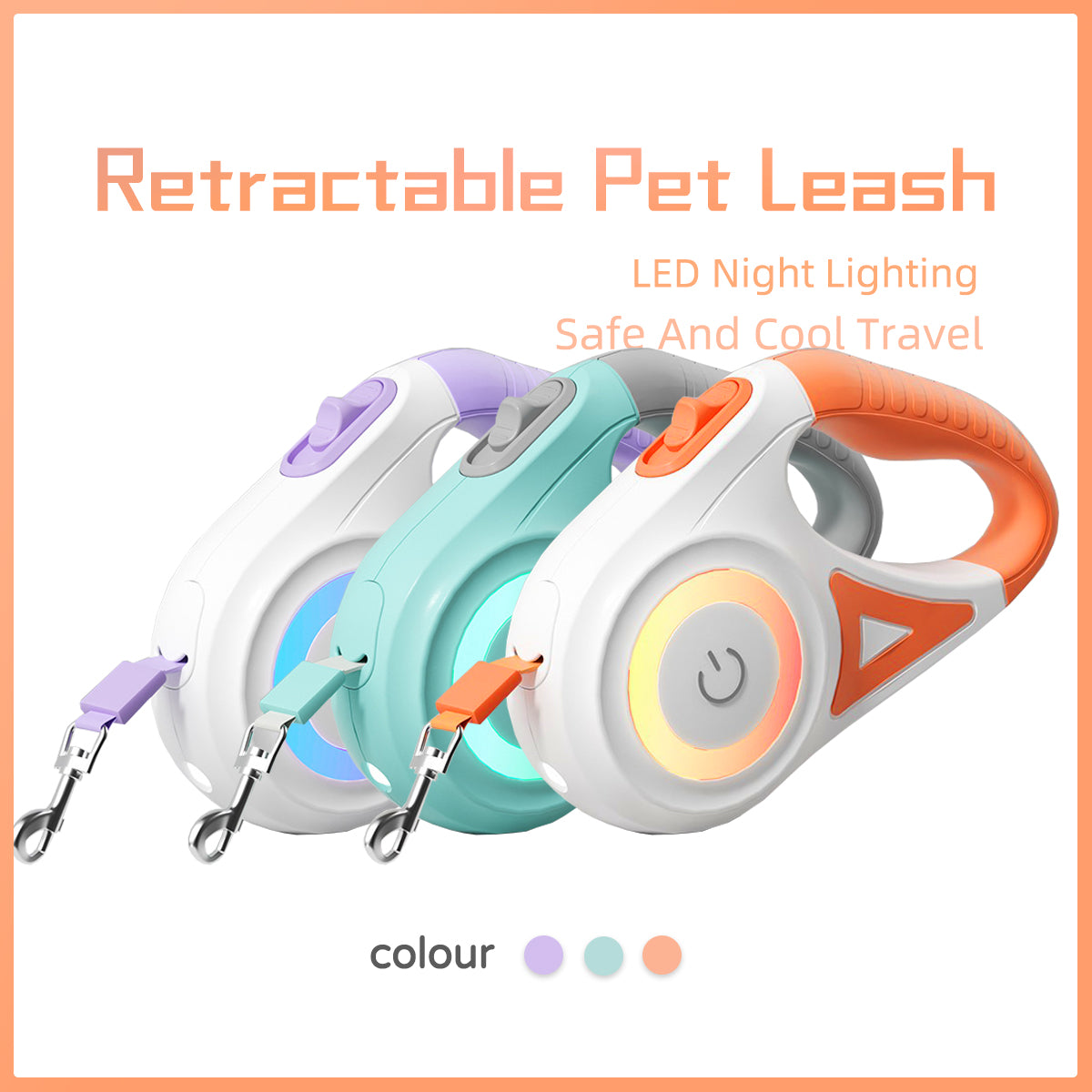 Retractable Dog Leash with Collar – Automatic Traction Rope for Small & Medium Dogs