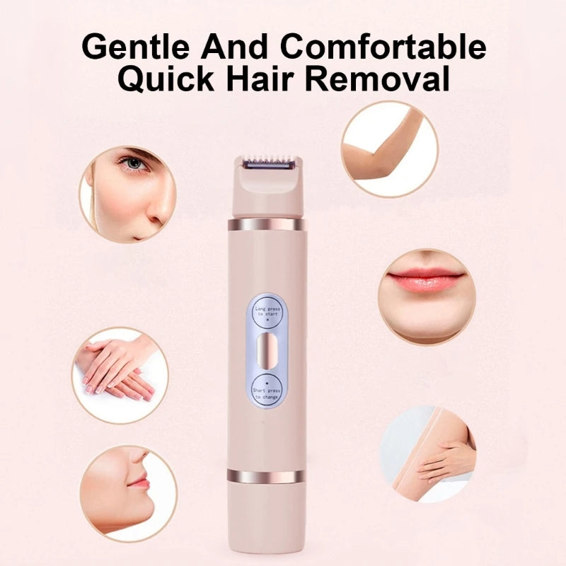 Dual-Head Electric Shaver & Epilator – Painless Hair Removal for Women